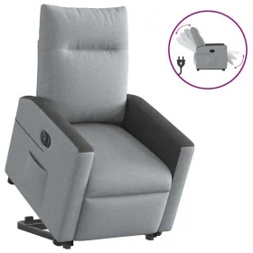 Sillón eléctrico reclinable elevable de tela gris claro by , Armchairs - Ref: Foro24-3324066, Price: 324,11 €, Discount: %