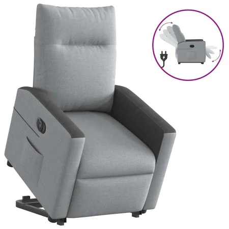 Sillón eléctrico reclinable elevable de tela gris claro by , Armchairs - Ref: Foro24-3324066, Price: 313,77 €, Discount: %