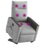 Sillón de masaje eléctrico reclinable elevable tela gris nube by , Armchairs - Ref: Foro24-3324072, Price: 342,14 €, Discount: %