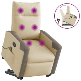 Silla de masaje reclinable de pie de tela color crema by , Armchairs - Ref: Foro24-3324098, Price: 287,59 €, Discount: %