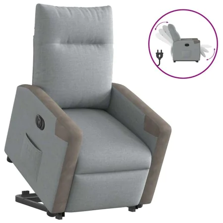 Sillón eléctrico reclinable elevable de tela gris claro de , Sillones - Ref: Foro24-3324100, Precio: 326,28 €, Descuento: %