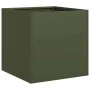 Jardinera de acero laminado en frío verde oliva 40x40x40 cm von , Töpfe und Pflanzgefäße - Ref: Foro24-860664, Preis: 50,82 €...