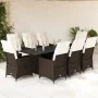 Set comedor para jardín 9 pzas y cojines ratán sintético marrón von , Gartensets - Ref: Foro24-3276777, Preis: 1,00 €, Rabatt: %