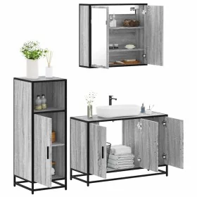Set de muebles de baño 3 pzas madera contrachapada gris sonoma von , Badezimmermöbel - Ref: Foro24-3300953, Preis: 238,25 €, ...