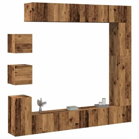 Conjunto de mueble de TV 9 piezas montado la pared madera vieja de , Muebles TV - Ref: Foro24-3329221, Precio: 355,62 €, Desc...