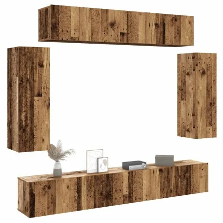 Conjunto de mueble de TV 6 piezas montado la pared madera vieja von , TV-Möbel - Ref: Foro24-3329001, Preis: 278,29 €, Rabatt: %