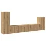 Mueble para TV de pared madera contrachapada artesanal 4 piezas de , Muebles TV - Ref: Foro24-3329216, Precio: 149,27 €, Desc...