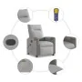 Sillón de masaje reclinable de tela gris nube de , Sillones - Ref: Foro24-4104843, Precio: 203,55 €, Descuento: %