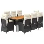 Set de comedor de jardín 9 pzas y cojines ratán sintético negro von , Gartensets - Ref: Foro24-3213093, Preis: 1,00 €, Rabatt: %