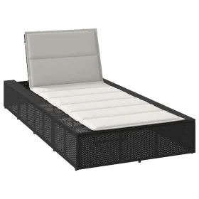 Tumbona con cojín flotante ratán sintético negro by , Loungers - Ref: Foro24-4104202, Price: 237,20 €, Discount: %