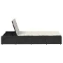 Tumbona con cojín flotante ratán sintético negro de , Tumbonas - Ref: Foro24-4104202, Precio: 212,65 €, Descuento: %