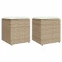 Taburetes de jardín con cojines 2 uds beige 40x40x43 cm by , Outdoor ottomans - Ref: Foro24-4104043, Price: 125,05 €, Discoun...