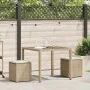 Taburetes de jardín con cojines 2 uds beige 40x40x43 cm by , Outdoor ottomans - Ref: Foro24-4104043, Price: 125,05 €, Discoun...