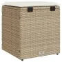 Taburetes de jardín con cojines 2 uds beige 40x40x43 cm by , Outdoor ottomans - Ref: Foro24-4104043, Price: 125,05 €, Discoun...