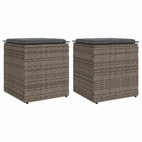Taburetes de jardín con cojines 2 uds gris 40x40x43 cm von , Hocker für den Außenbereich - Ref: Foro24-4104041, Preis: 124,75...