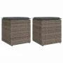 Taburetes de jardín con cojines 2 uds gris 40x40x43 cm by , Outdoor ottomans - Ref: Foro24-4104041, Price: 124,87 €, Discount: %