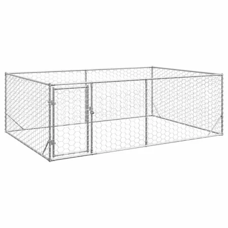 Perrera de exterior puerta acero galvanizado plateado 3x2x1 m de , Casetas para perros - Ref: Foro24-4105413, Precio: 110,27 ...