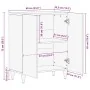 Aparador de madera maciza de mango gris claro 60x33,5x75 cm by , Lockers and storage cabinets - Ref: Foro24-4017794, Price: 1...