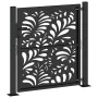 Puerta de jardín diseño ondulado de acero negro 105x106 cm de , Puertas de jardín - Ref: Foro24-4100969, Precio: 211,01 €, De...