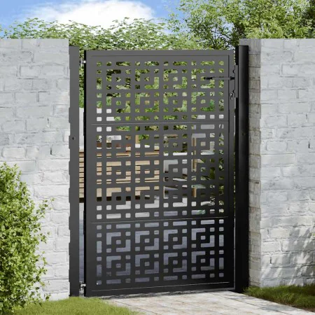 Puerta de jardín diseño en cruz de acero negra 105x130 cm von , Gartentore - Ref: Foro24-4101000, Preis: 209,23 €, Rabatt: %
