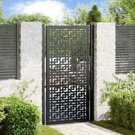 Puerta de jardín diseño en cruz de acero negra 105x180 cm by , garden gates - Ref: Foro24-4101002, Price: 258,59 €, Discount: %