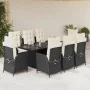 Set de comedor de jardín 9 pzas y cojines ratán sintético negro von , Gartensets - Ref: Foro24-3213114, Preis: 1,00 €, Rabatt: %