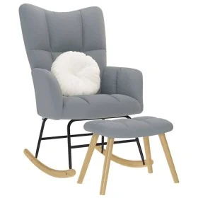Sillón mecedora con taburete tela gris claro by , Rocking chairs - Ref: Foro24-4016800, Price: 159,51 €, Discount: %