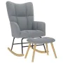 Sillón mecedora con taburete tela gris claro by , Rocking chairs - Ref: Foro24-4016800, Price: 159,51 €, Discount: %