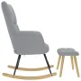 Sillón mecedora con taburete tela gris claro by , Rocking chairs - Ref: Foro24-4016800, Price: 159,51 €, Discount: %