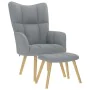 Sillón de relax con taburete tela gris claro by , Armchairs - Ref: Foro24-4016778, Price: 154,02 €, Discount: %