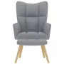 Sillón de relax con taburete tela gris claro by , Armchairs - Ref: Foro24-4016778, Price: 154,02 €, Discount: %