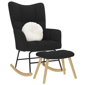 Sillón mecedora con taburete tela negro von , Schaukelstühle - Ref: Foro24-4016802, Preis: 132,60 €, Rabatt: %