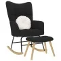Sillón mecedora con taburete tela negro by , Rocking chairs - Ref: Foro24-4016802, Price: 132,60 €, Discount: %