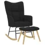 Sillón mecedora con taburete tela negro by , Rocking chairs - Ref: Foro24-4016802, Price: 132,60 €, Discount: %