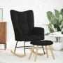 Sillón mecedora con taburete tela negro by , Rocking chairs - Ref: Foro24-4016802, Price: 132,60 €, Discount: %