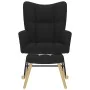 Sillón mecedora con taburete tela negro by , Rocking chairs - Ref: Foro24-4016802, Price: 132,60 €, Discount: %