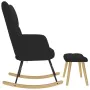 Sillón mecedora con taburete tela negro by , Rocking chairs - Ref: Foro24-4016802, Price: 132,60 €, Discount: %