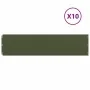 Bordes césped 10 uds acero laminado frío verde oliva 25x103 cm de , Ribetes y bordes para jardín - Ref: Foro24-860169, Precio...