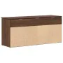 Banco zapatero madera de ingeniería marrón roble 102x30,5x45 cm by , Shoe racks and shoe organizers - Ref: Foro24-859142, Pri...