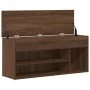 Banco zapatero madera de ingeniería marrón roble 102x30,5x45 cm by , Shoe racks and shoe organizers - Ref: Foro24-859142, Pri...