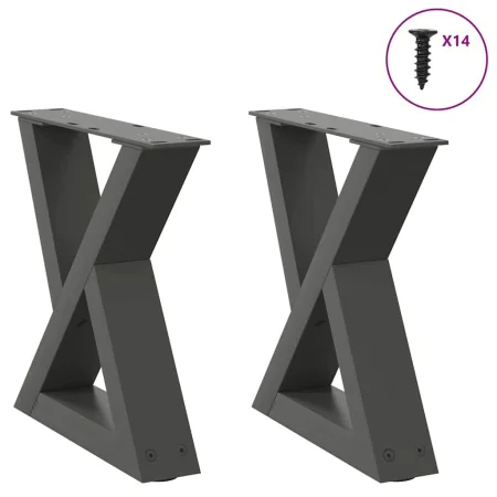 Patas de mesa centro 2 unidades acero antracita 30x(30-31,3) cm de , Patas para mesas - Ref: Foro24-4012678, Precio: 59,35 €,...
