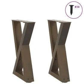 Patas para mesa de centro 2 uds natural acero 38x(42-43,3) cm by , Table legs - Ref: Foro24-4012703, Price: 70,02 €, Discount: %