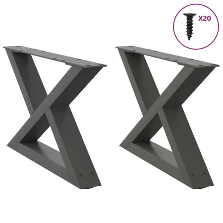 Patas de mesa centro 2 unidades acero antracita 50x(30-31,3) cm de , Patas para mesas - Ref: Foro24-4012686, Precio: 68,57 €,...