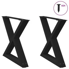 Patas para mesa de centro 2 uds acero negro 60x(42-43,3) cm by , Table legs - Ref: Foro24-4012708, Price: 82,95 €, Discount: %