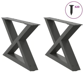 Patas de mesa centro 2 unidades acero antracita 60x(30-31,3) cm by , Table legs - Ref: Foro24-4012690, Price: 73,43 €, Discou...