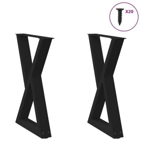 Patas para mesa de comedor 2 uds acero negro 60x(72-73,3) cm von , Tischbeine - Ref: Foro24-4012720, Preis: 94,38 €, Rabatt: %