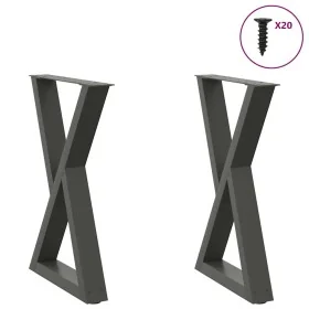 Patas de mesa de comedor 2 uds acero antracita 60x(72-73,3) cm by , Table legs - Ref: Foro24-4012722, Price: 104,69 €, Discou...