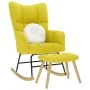 Sillón mecedora con taburete tela amarilla claro by , Rocking chairs - Ref: Foro24-4016809, Price: 139,19 €, Discount: %