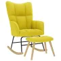 Sillón mecedora con taburete tela amarilla claro by , Rocking chairs - Ref: Foro24-4016809, Price: 139,19 €, Discount: %