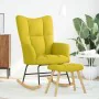 Sillón mecedora con taburete tela amarilla claro by , Rocking chairs - Ref: Foro24-4016809, Price: 139,19 €, Discount: %